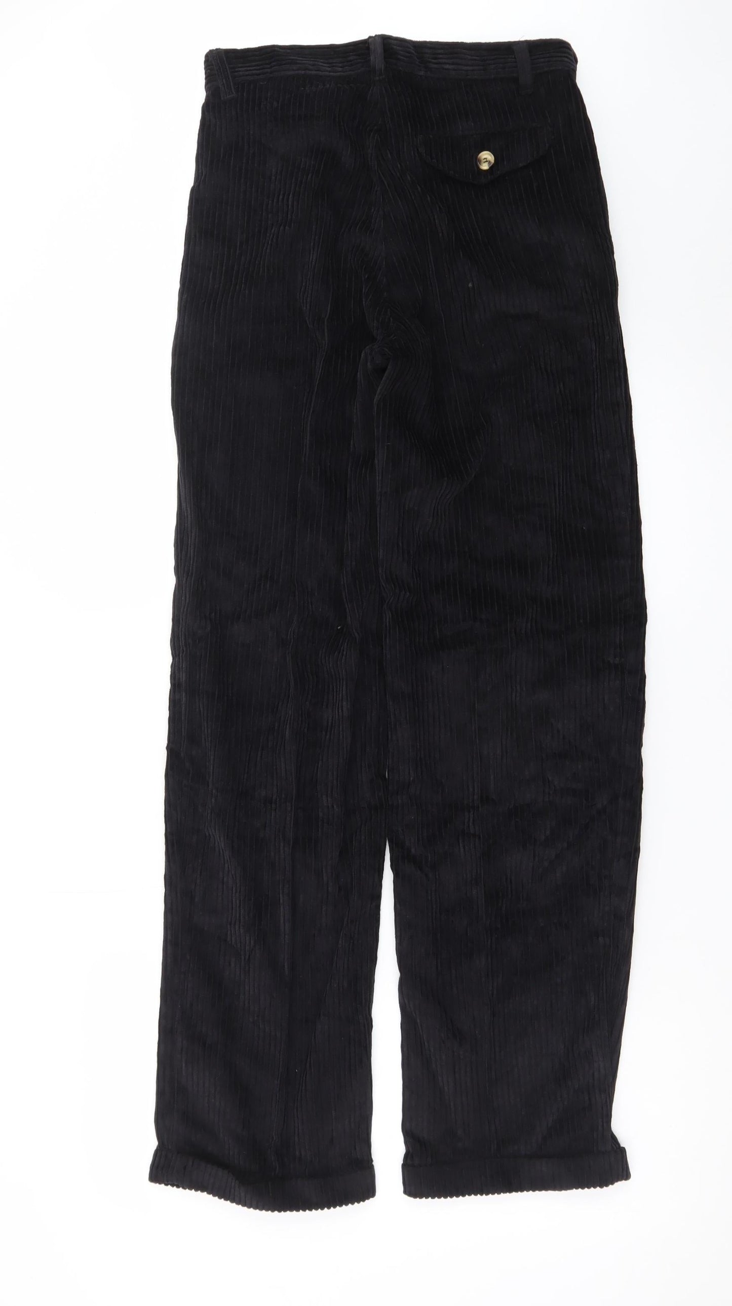 Club Montana Men’s Black Corduroy Trousers Size 30/31 Regular Fit