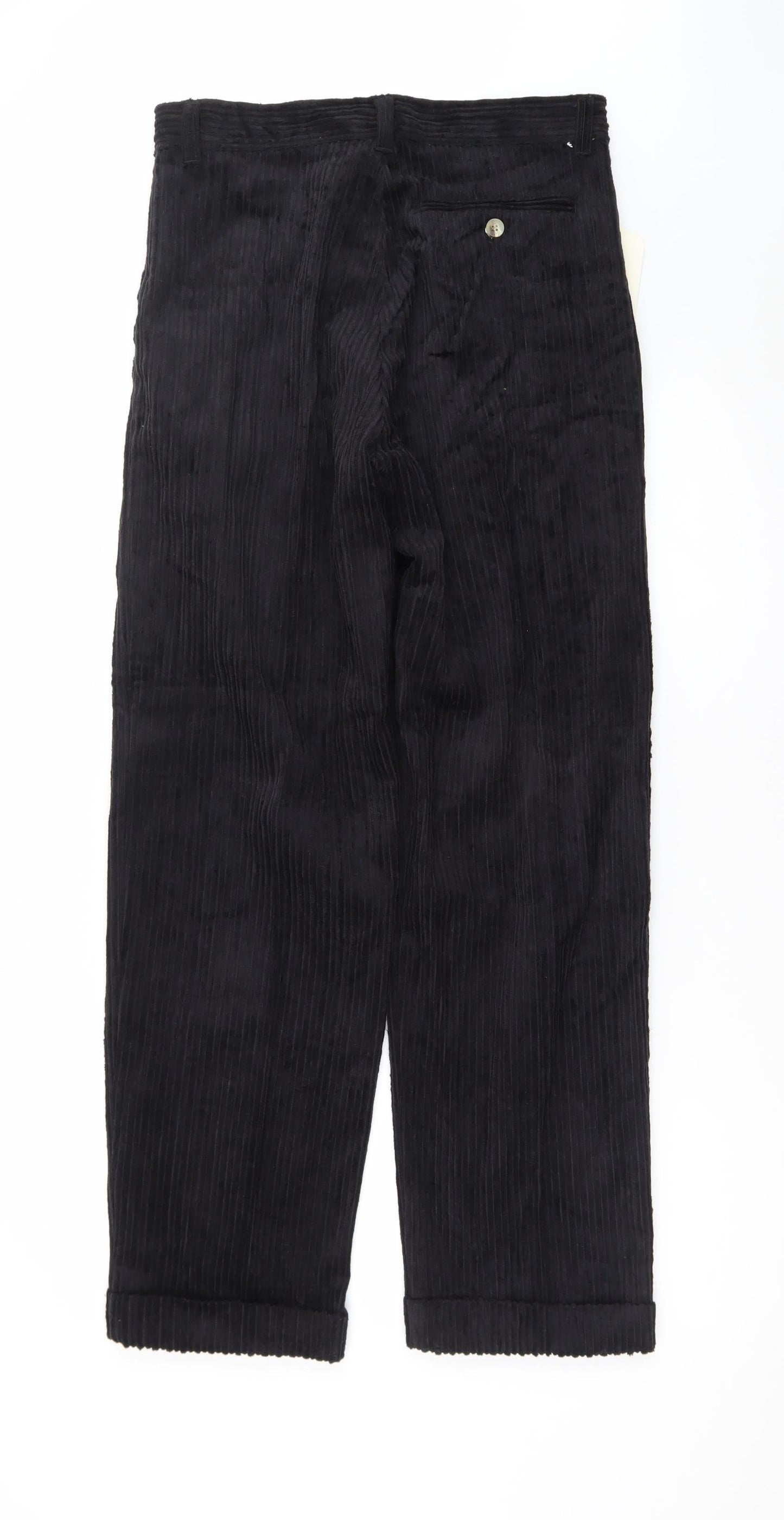 Club Montana Men's Black Corduroy Trousers 32x31 Regular Fit
