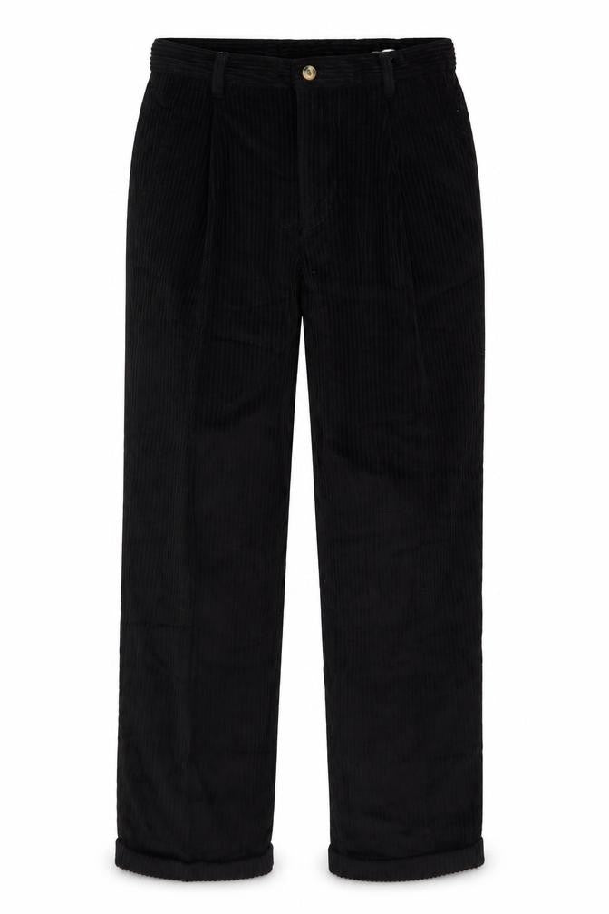 Club Montana Men's Black Corduroy Trousers 32x31 Regular Fit