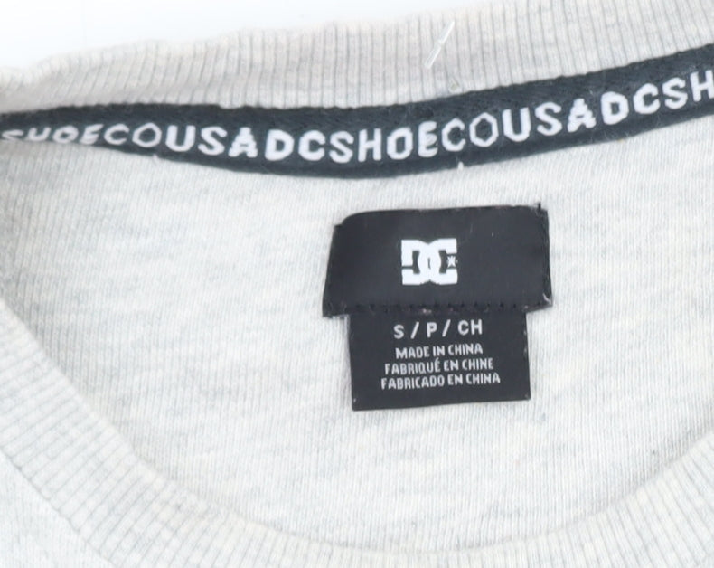 DC Men's Grey Blue Colour Block Pullover Sweatshirt Size S Zip Accent