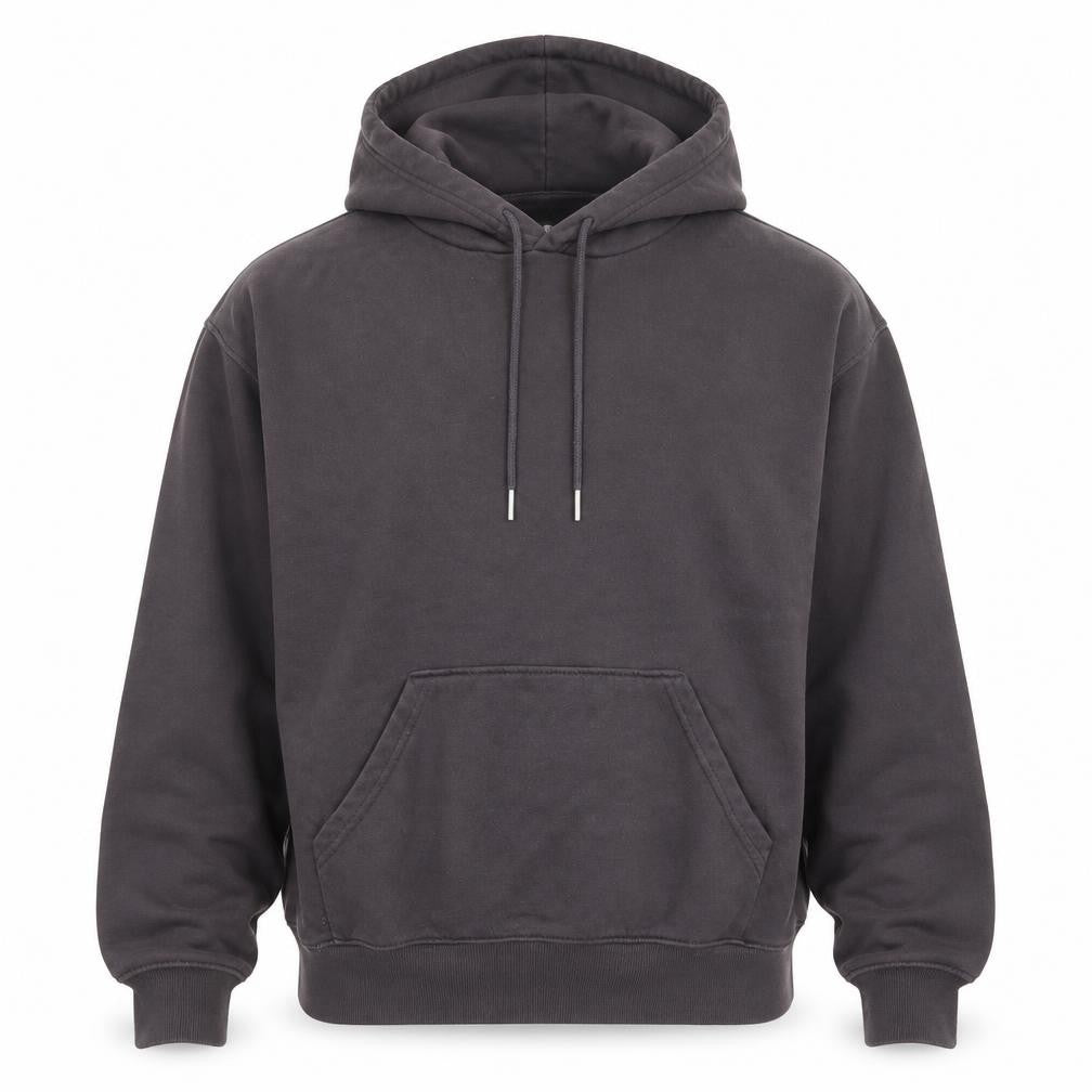 H&M Men’s Black Pullover Hoodie Cotton Blend Size L Casual Comfort
