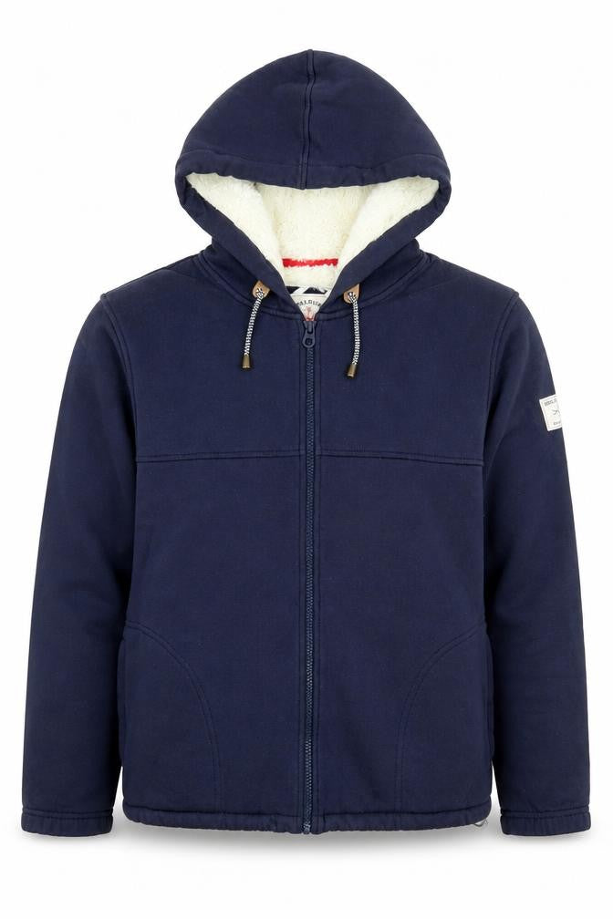 Joules Mens Blue Full Zip Hoodie Lined Cotton Hoodie Size L