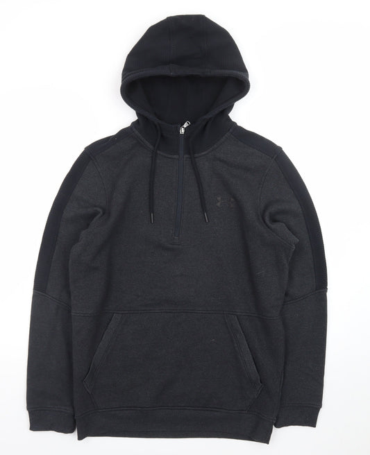 Under Armour Men's Black Small 1/2 Zip Hoodie Fleece Sweatshirt