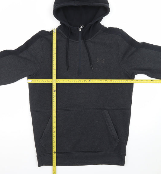 Under Armour Men's Black Small 1/2 Zip Hoodie Fleece Sweatshirt