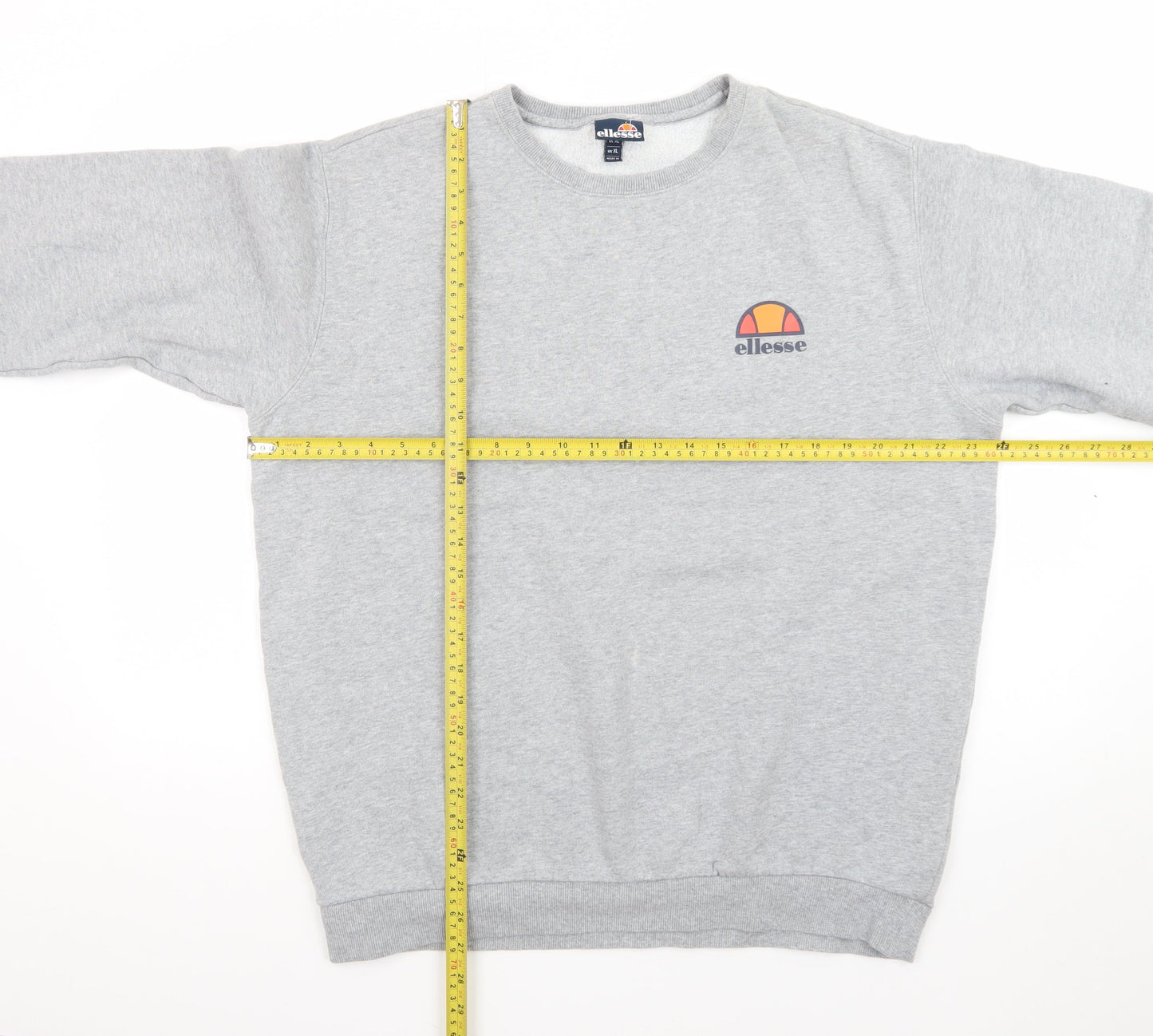 Ellesse Men’s Grey XL Pullover Sweatshirt Crew Neck Logo Fleece