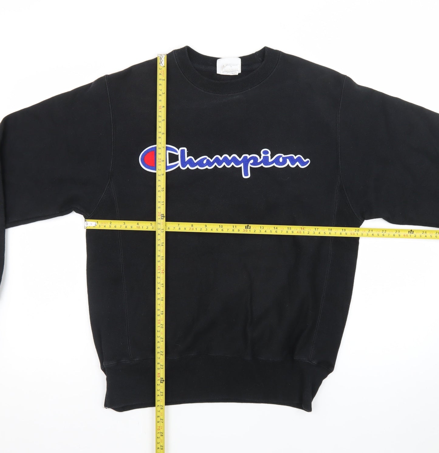Champion Men's Black Small Reverse Weave Logo Sweatshirt