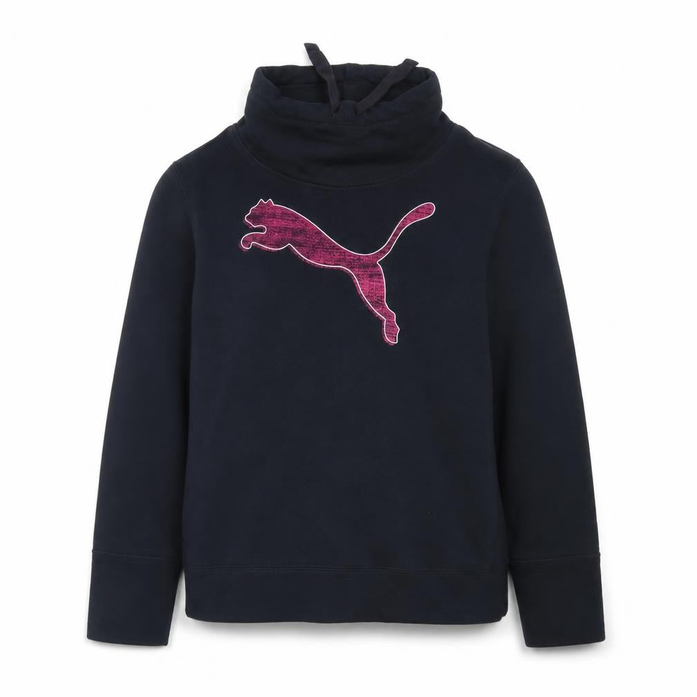 Puma Womens Black Size 16 Pullover Sweatshirt with Pink Logo