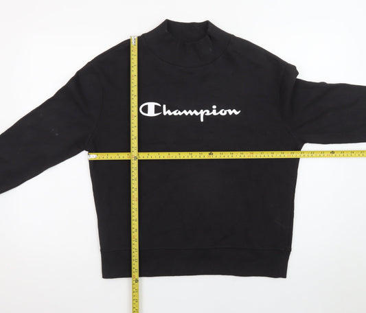 Champion Men's Black Mock Neck Pullover Sweatshirt Size S