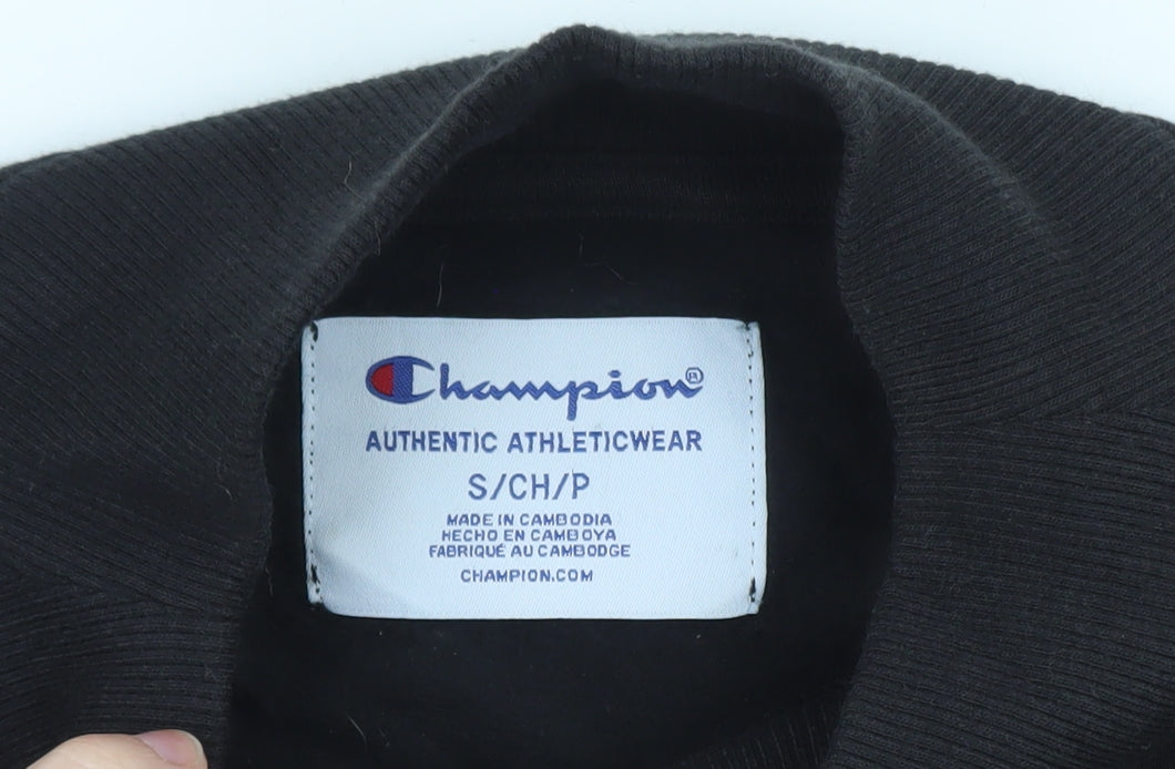Champion Men's Black Mock Neck Pullover Sweatshirt Size S