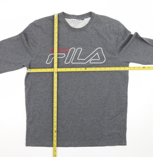 Fila Men's Grey Logo Pullover Sweatshirt Size M
