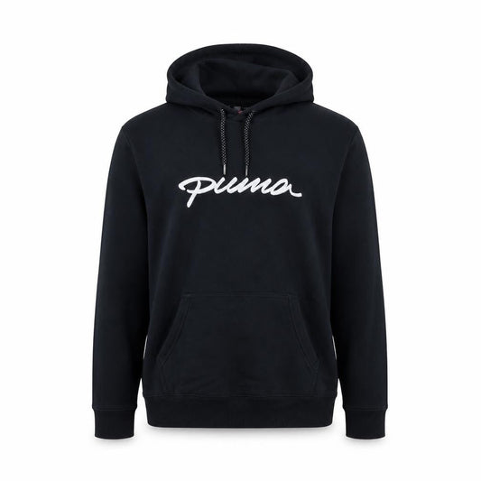 Puma Men's Black Pullover Hoodie L Logo Sportswear Sweatshirt
