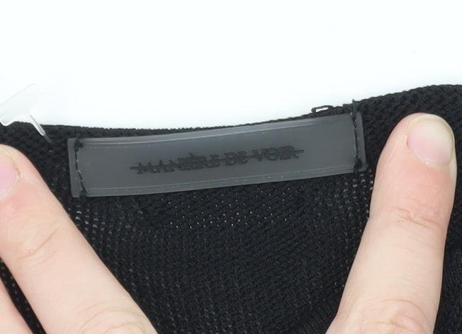 Maniere De Voir Womens Black XS Shrug Knit Cardigan Jumper