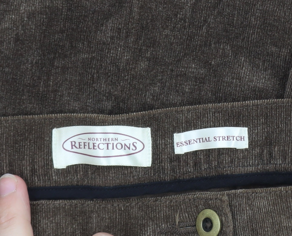 Northern Reflections Women Brown Corduroy Stretch Trousers Size 10 Regular