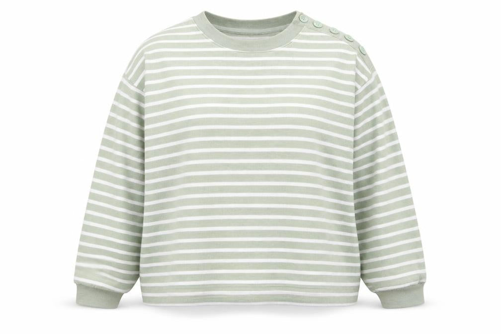 Marks & Spencer Women’s Green Striped Cotton Pullover Jumper XL