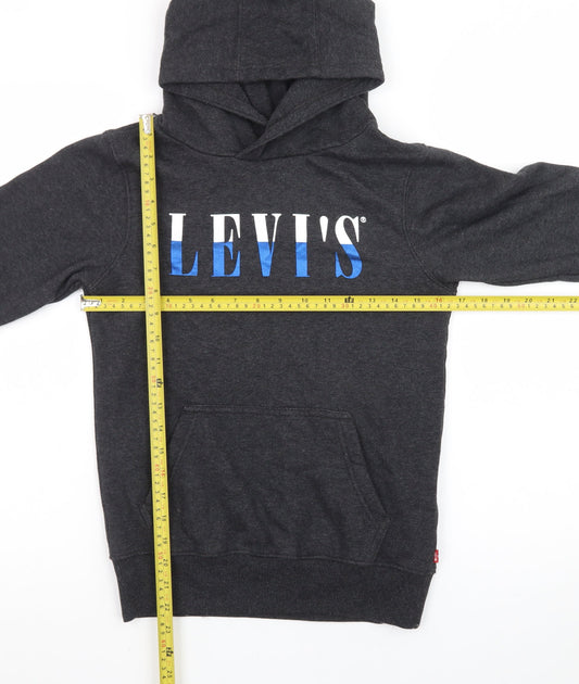 Levi's Boys Black Pullover Hoodie 12 Years Fleece Graphic Logo