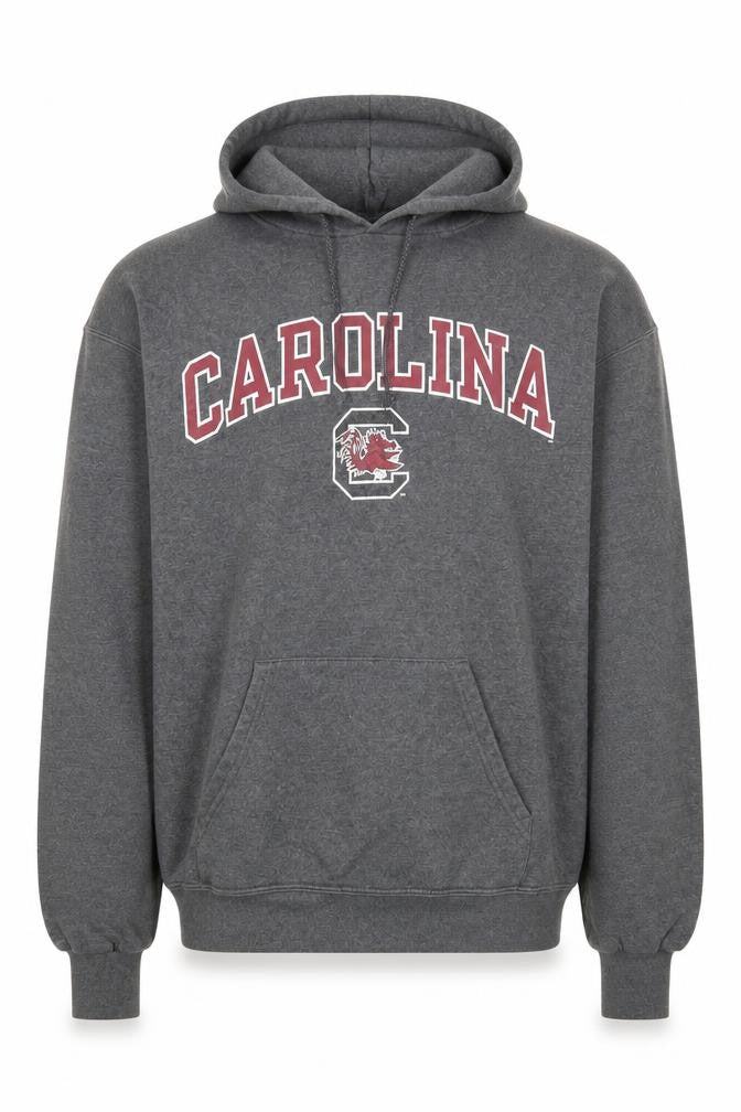 Champion Men's Grey Pullover Hoodie Medium Graphic Fleece