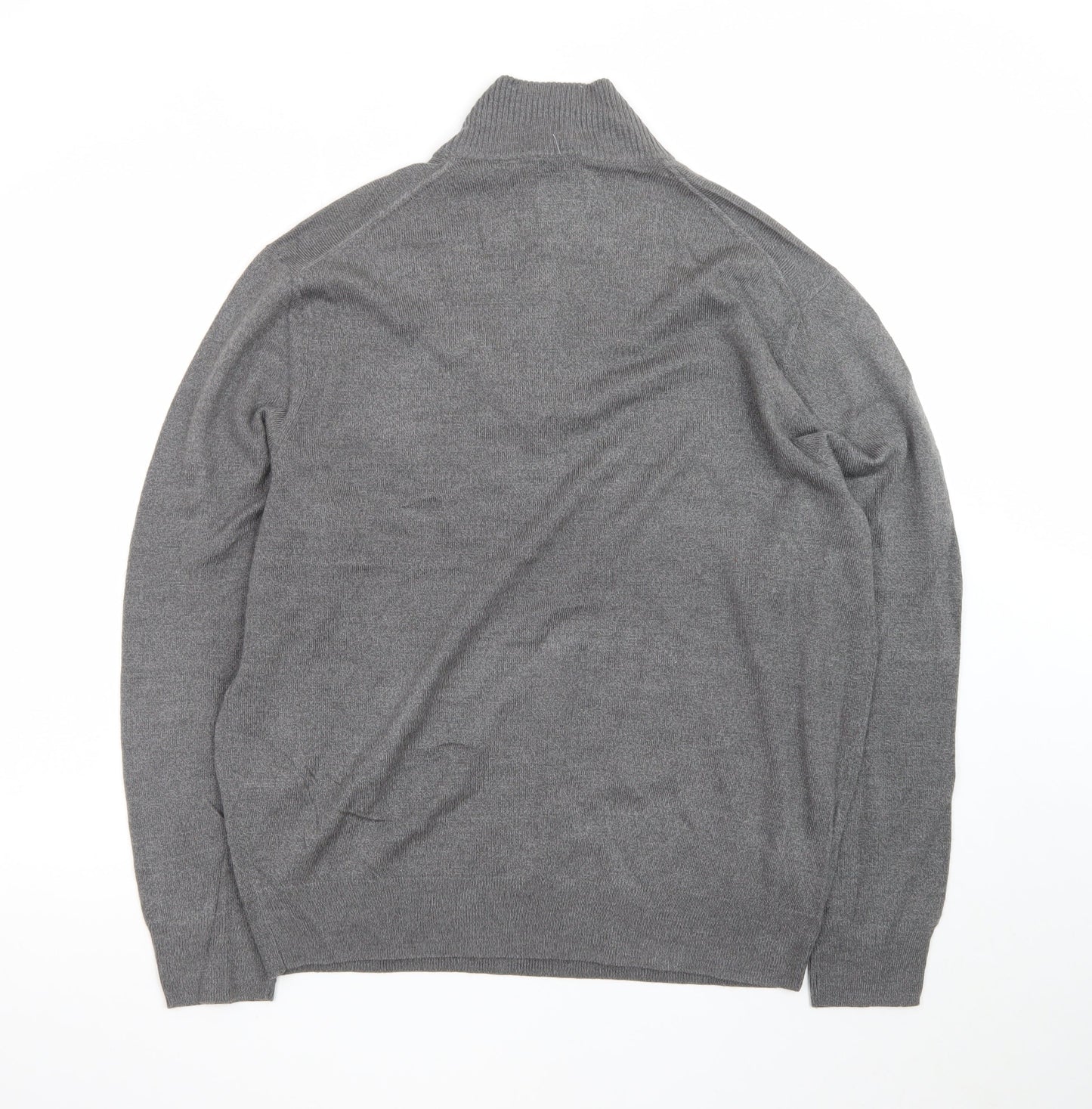 Dockers Men’s Grey 1/4 Zip High Neck Knit Jumper Size L