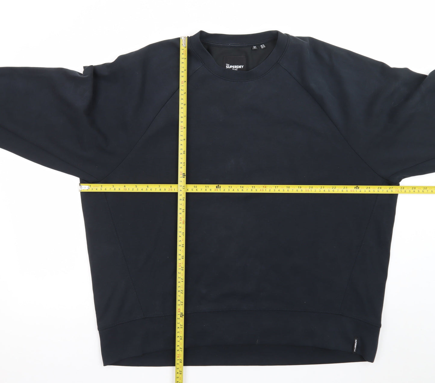 Superdry Men's Black Cotton Blend Pullover Sweatshirt Size L