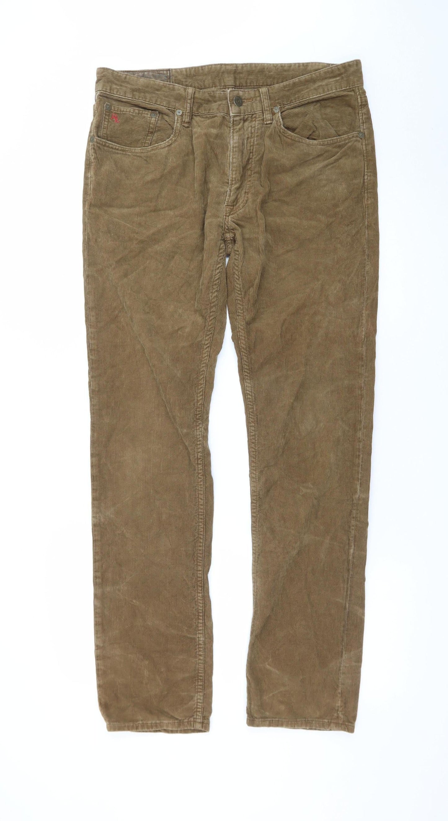 Ralph Lauren Men's Brown Corduroy Trousers 32x32 Regular Fit