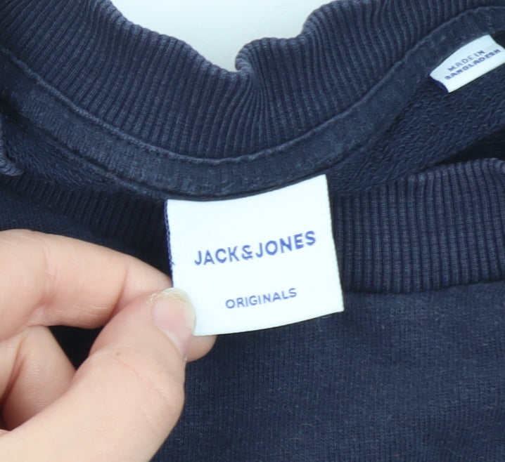Jack & Jones Men's Blue Crew Neck Pullover Sweatshirt Size S