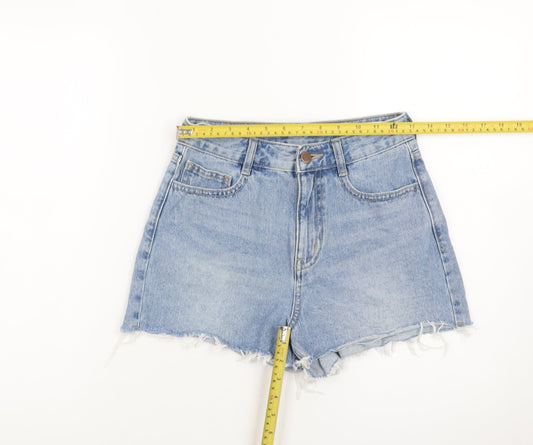 AURA Womens Blue Denim Cut-Off Shorts Size 10 High Waist