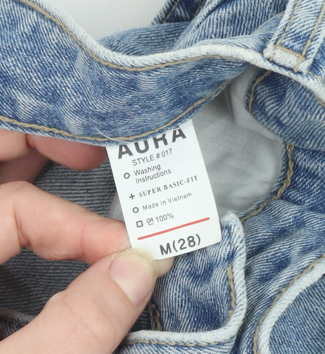 AURA Womens Blue Denim Cut-Off Shorts Size 10 High Waist