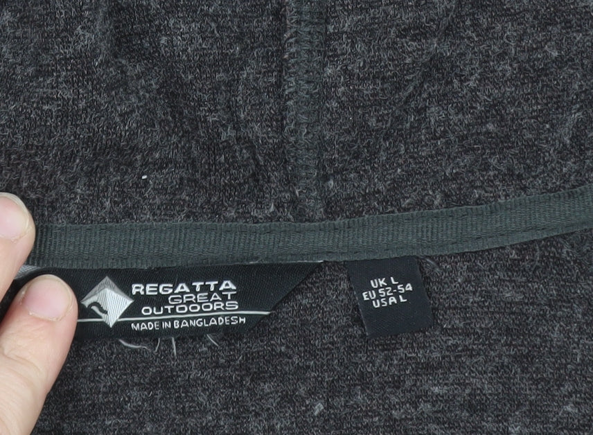Regatta Men's Grey Full Zip Hooded Outdoor Fleece Jacket L