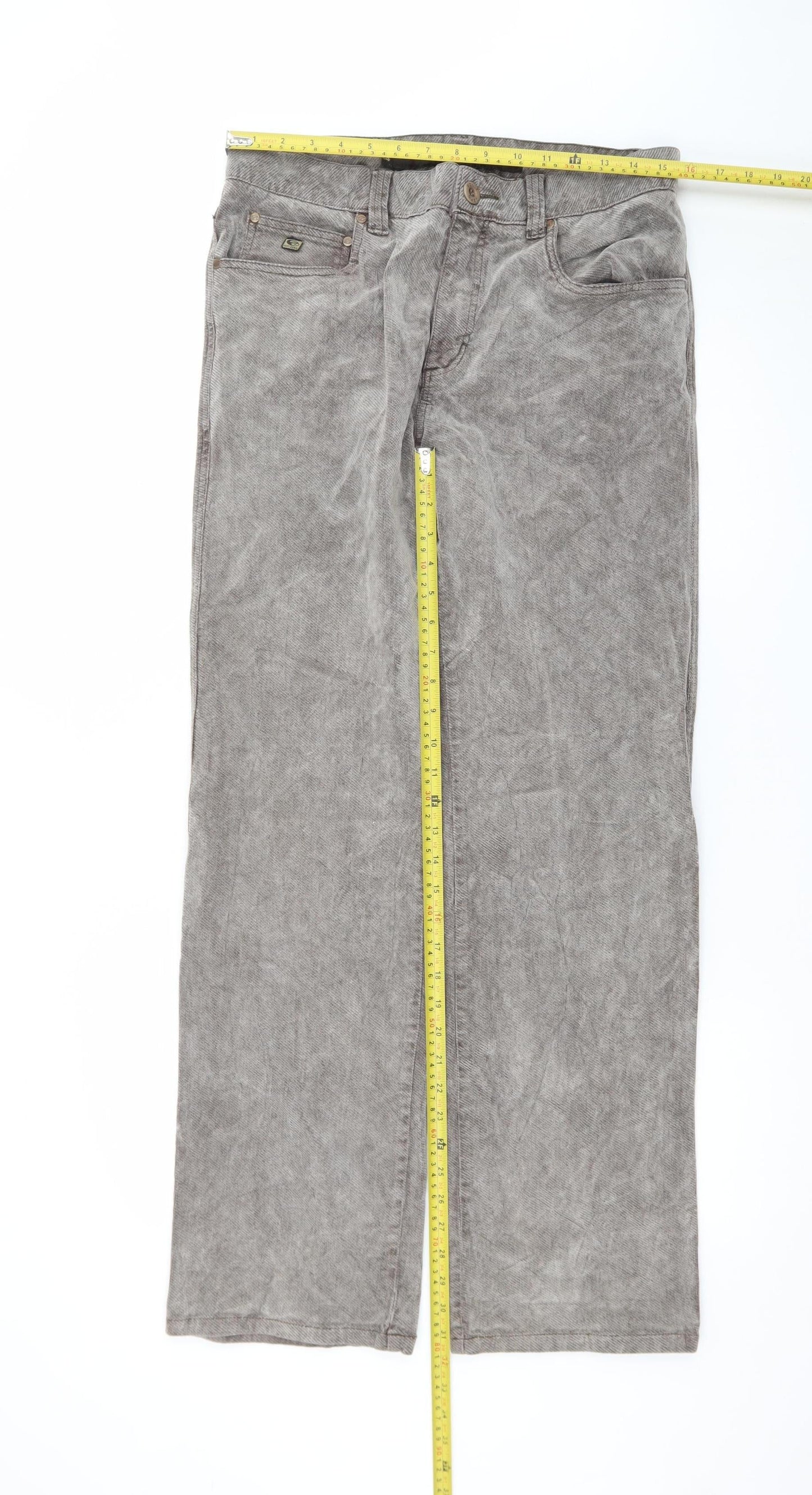 Point Zero Men's Grey Chino Trousers Size 34 Regular Fit