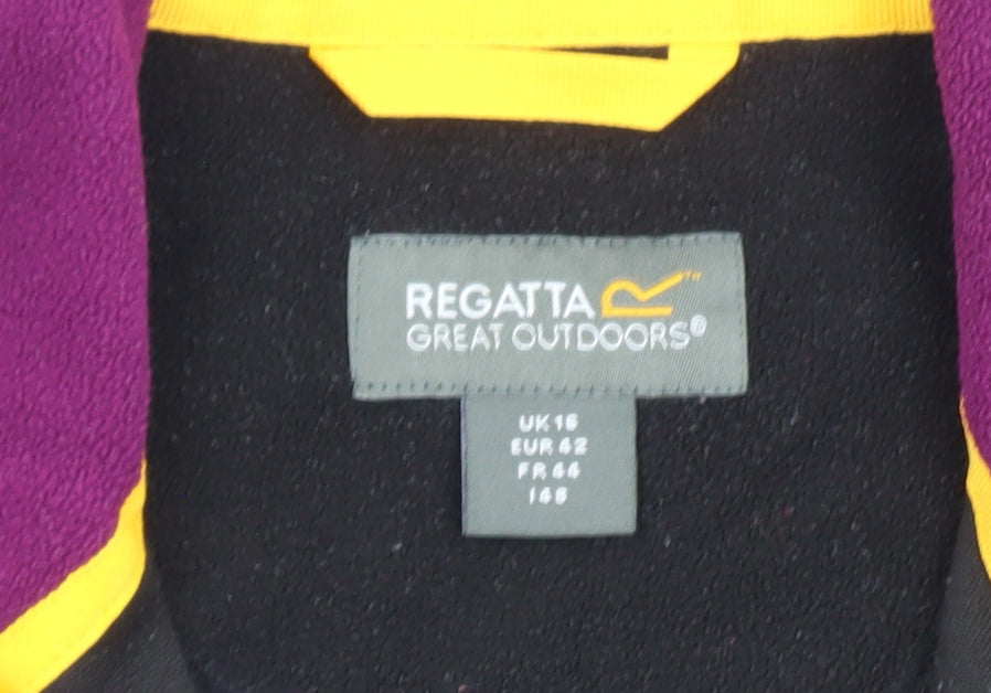 Regatta Women's Black Fleece Jacket Size 16 Full Zip Outdoor
