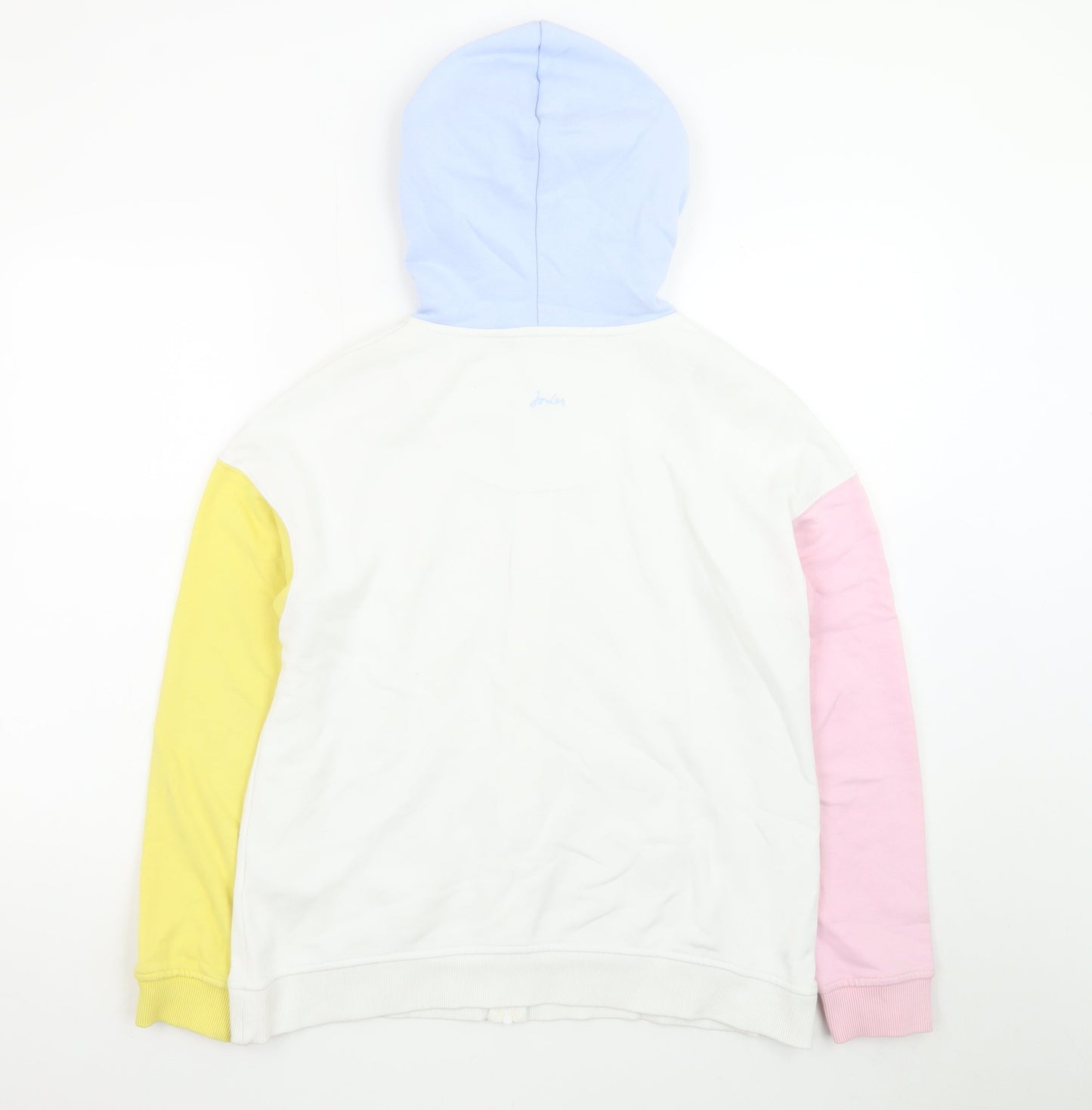 Joules Womens Multicoloured Full Zip Hoodie UK 10 Cotton Blend