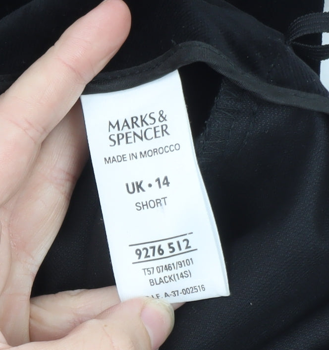 Marks and Spencer Women Black Velvet Flared Trousers Size 14