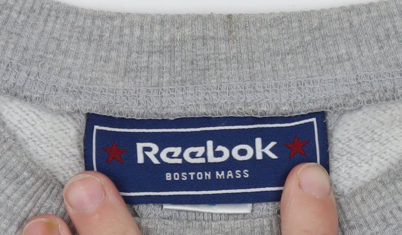Reebok Men's Grey L Pullover Sweatshirt Crew Neck Sports Style