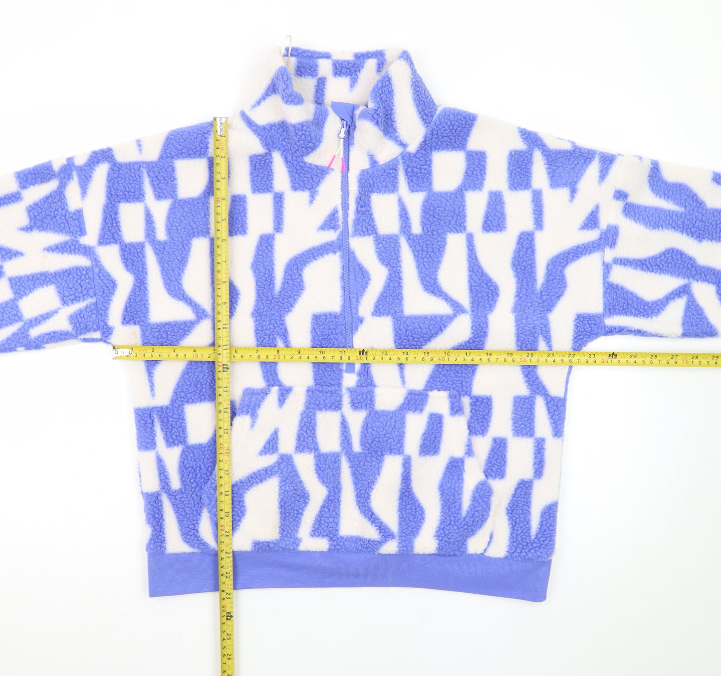 Dunnes Stores Women Blue & White Fleece Pullover Sweatshirt Small