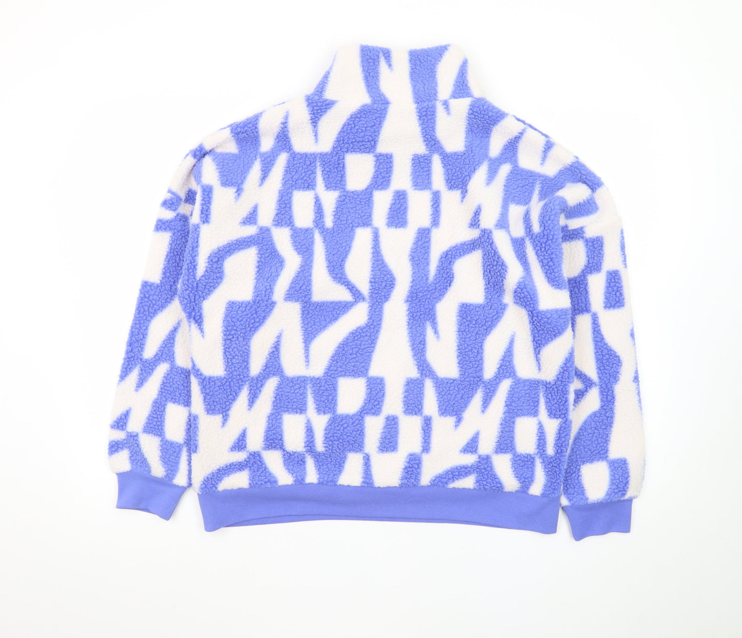 Dunnes Stores Women Blue & White Fleece Pullover Sweatshirt Small