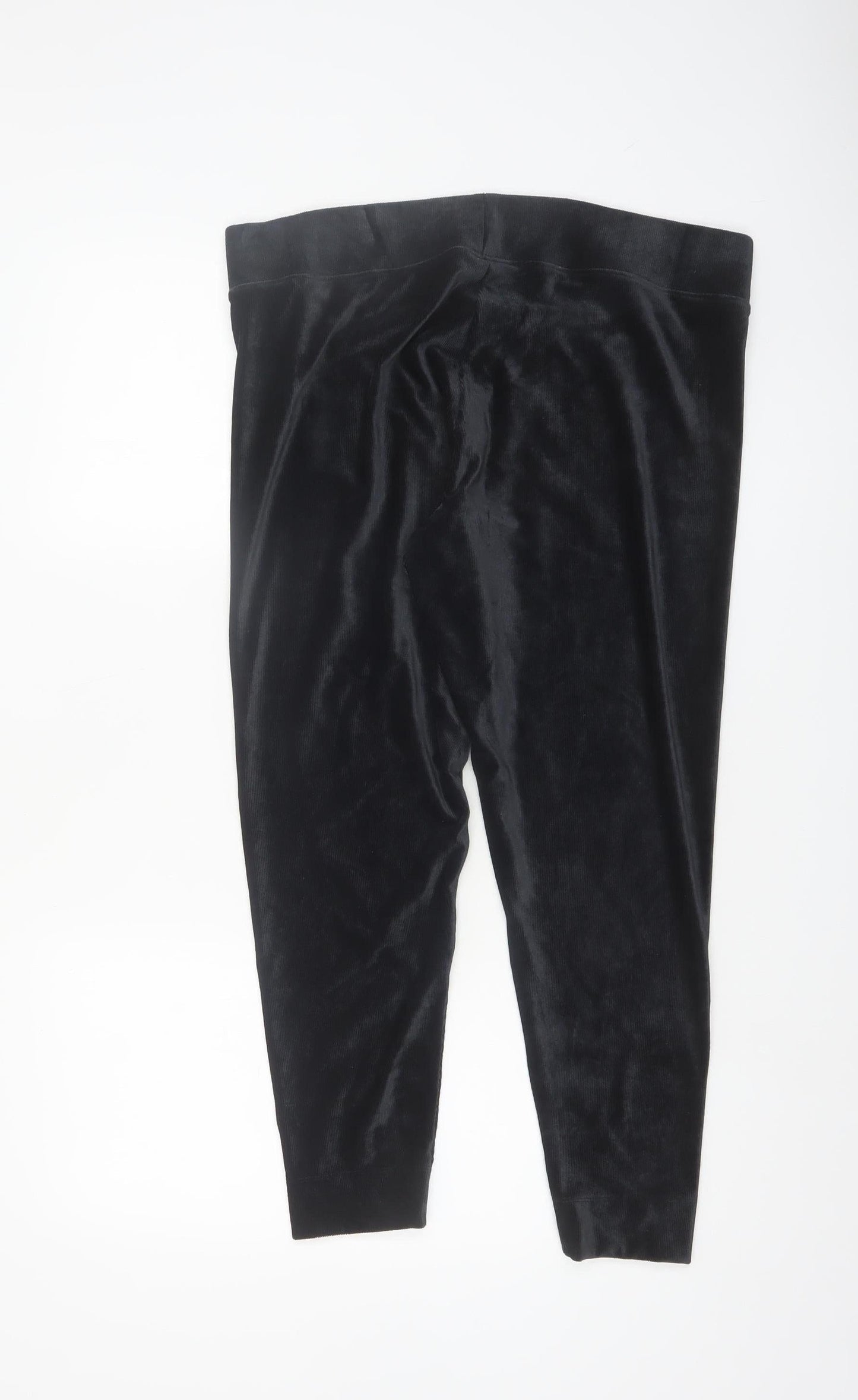 Marks and Spencer Women's Black Velvet Leggings Size 18 Short
