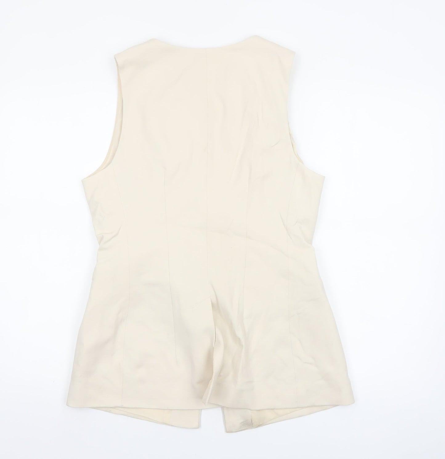 Marks and Spencer Women Beige Size 12 Sleeveless Suit Waistcoat