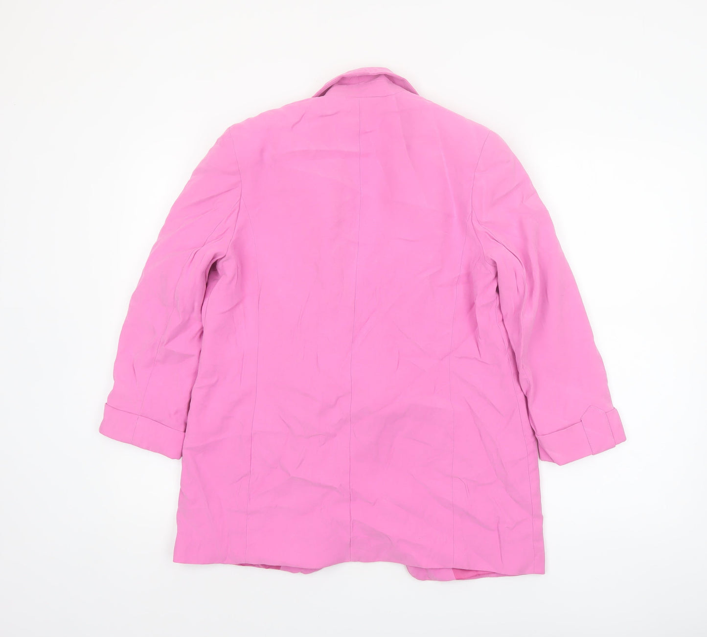 River Island Women Pink Size 8 Single-Breasted Long Blazer Jacket