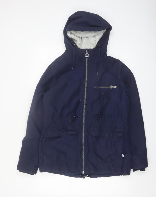 Trespass Women's Blue Waterproof Hooded Parka Jacket Size 10