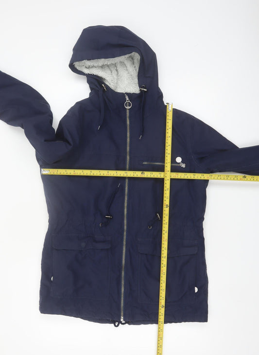 Trespass Women's Blue Waterproof Hooded Parka Jacket Size 10