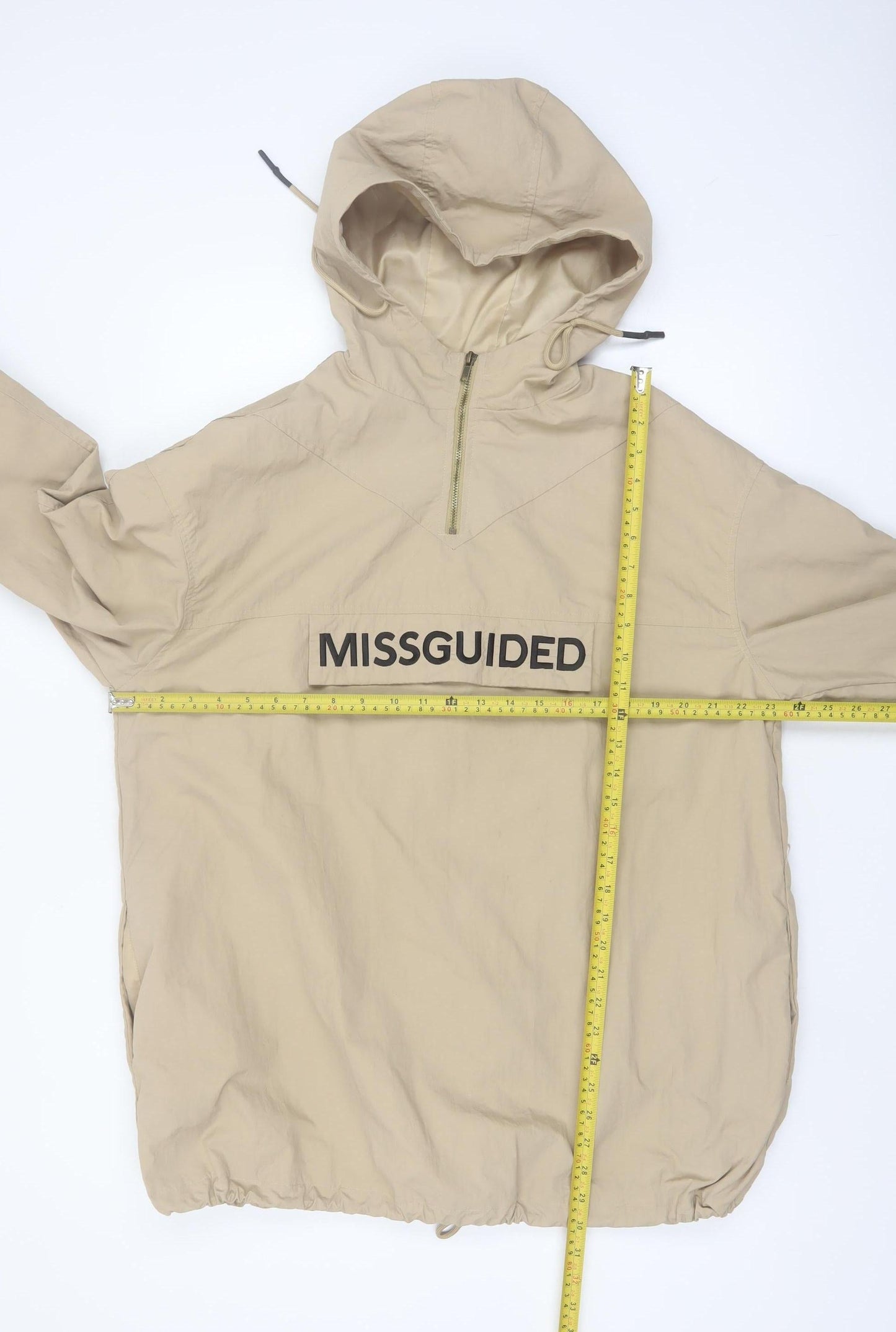Missguided Women’s Beige Hooded Anorak Jacket Size 6