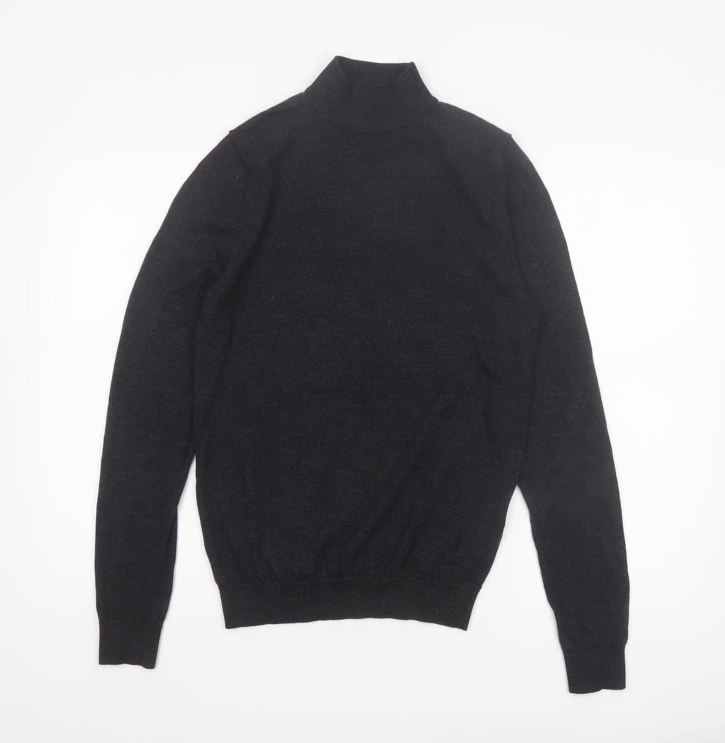 Reiss Men’s Black Merino Wool Roll Neck Jumper Size S