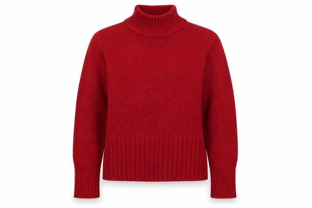 Diesel Womens Red Roll Neck Wool Blend Pullover Jumper Size M