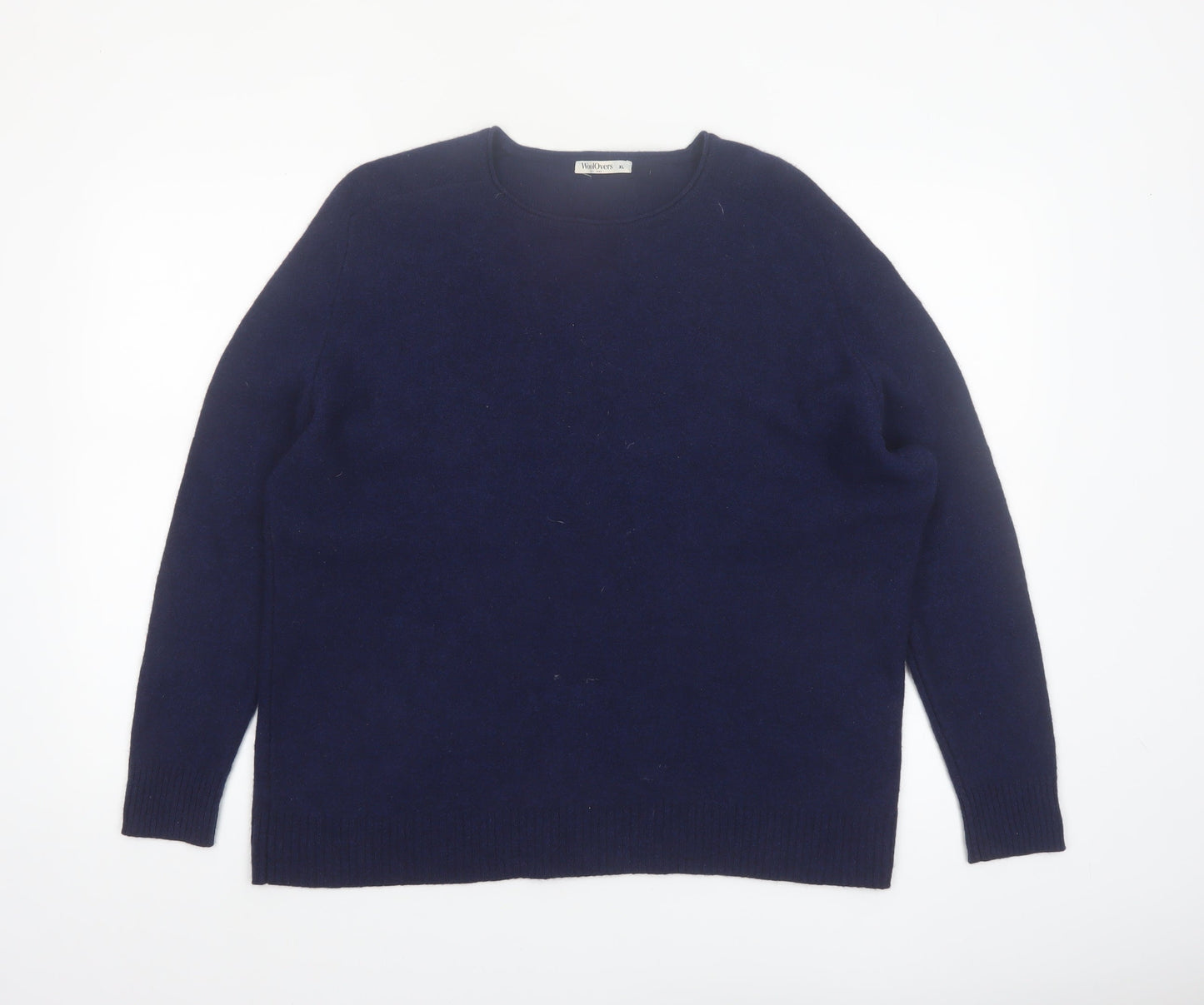 WoolOvers Women's Blue XL Crew Neck Yak Knit Jumper