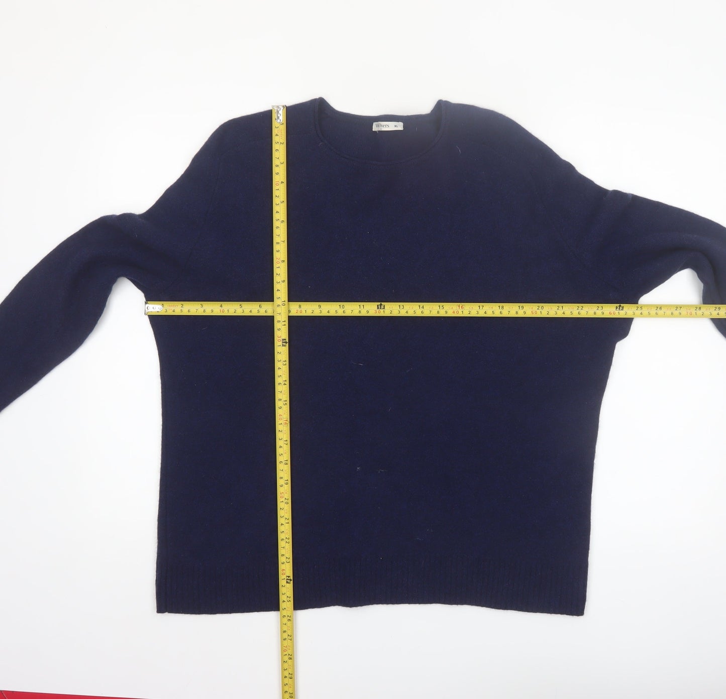 WoolOvers Women's Blue XL Crew Neck Yak Knit Jumper