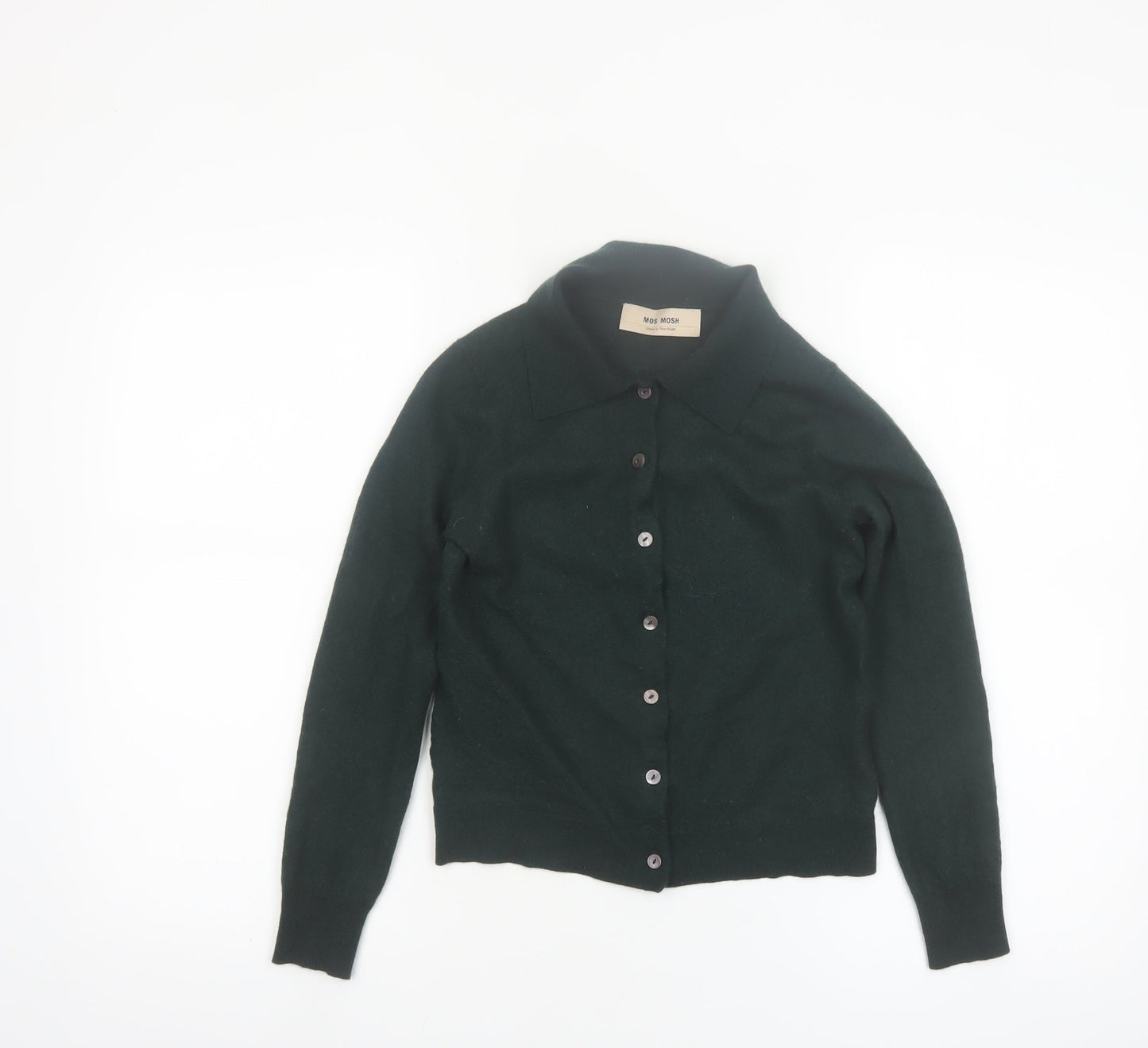 Mos Mosh Women's Green Collared Wool Blend Cardigan XS