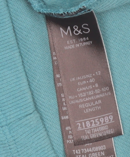 Marks and Spencer Women Blue Knit Belted Shift Dress Size 12