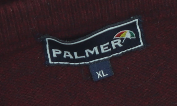 Palmer Mens Red Wool XL Crew Neck Pullover Jumper