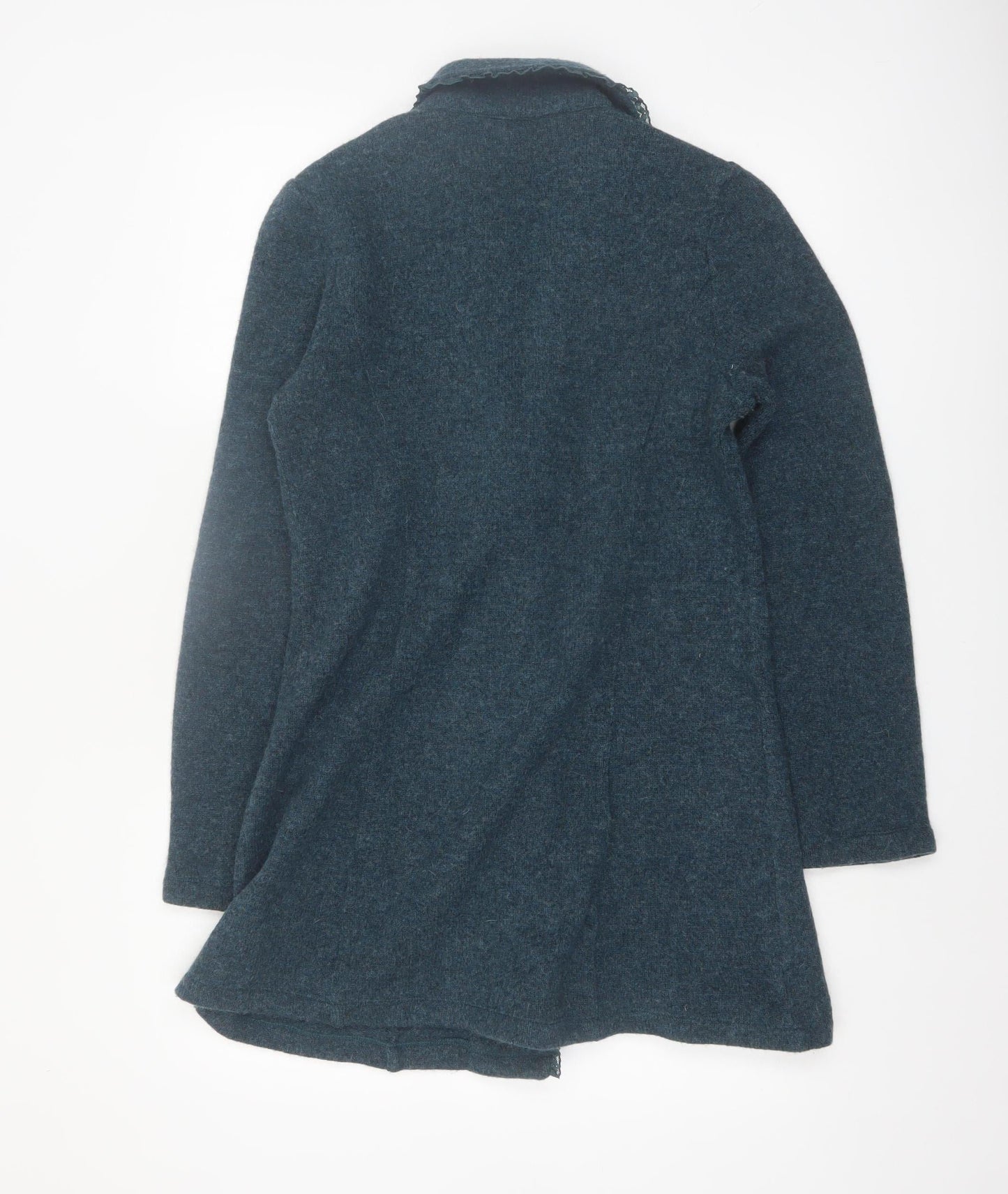 Laura Ashley Women Blue Wool Long Sleeve Cardigan UK 12 Classic Style