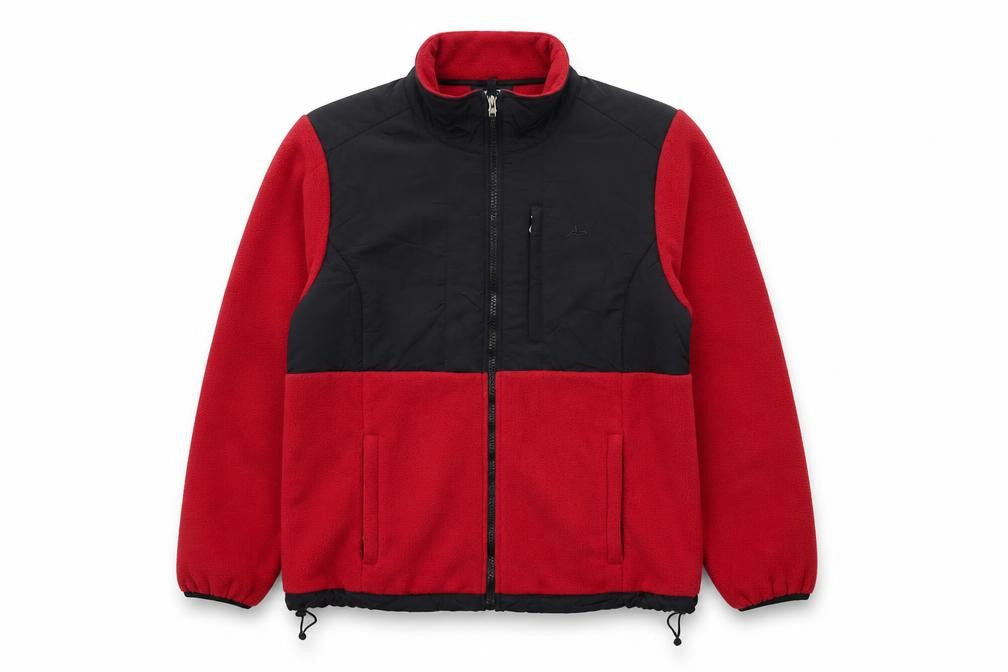 Athletech Men's Red Black Fleece Full Zip Outdoor Jacket Size M