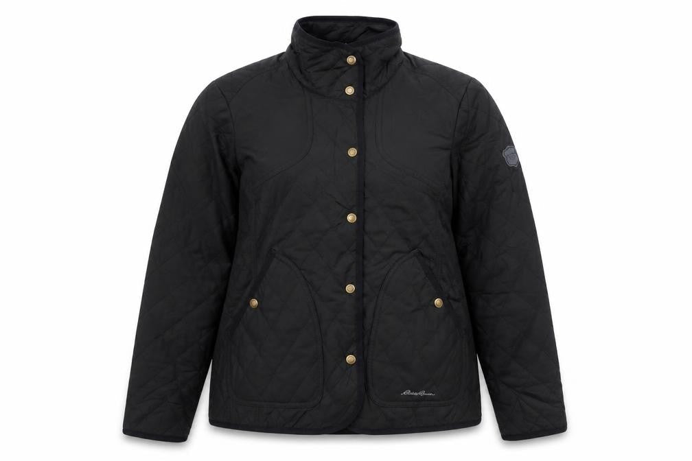 Eddie Bauer Women Black Quilted Mid-Length Jacket Size 16